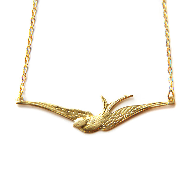 gold bird necklace