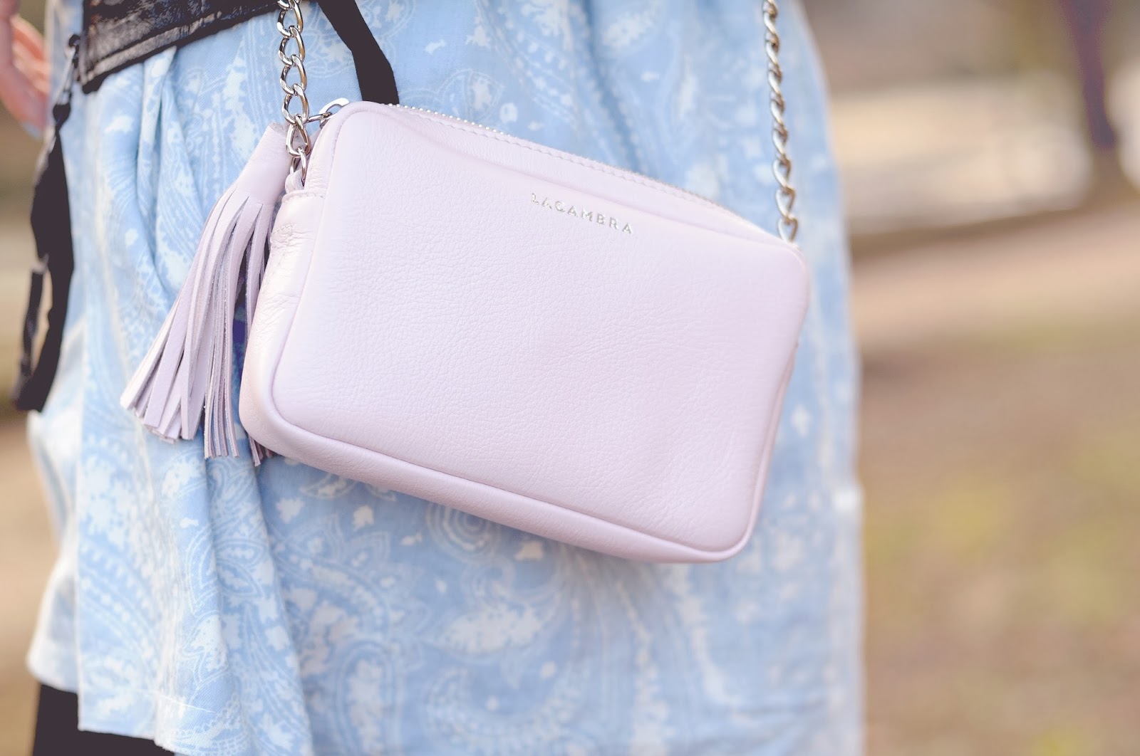 Pink leather bag, Blogger accessories